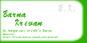 barna krivan business card